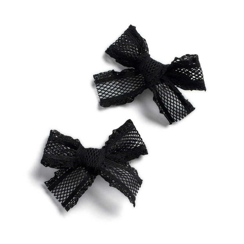 Halo Luxe Mae Lattice Lace Double Clip Set - Black