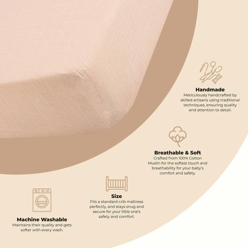 Kaleidoscope Desert Pink Cotton Fitted Crib Sheet