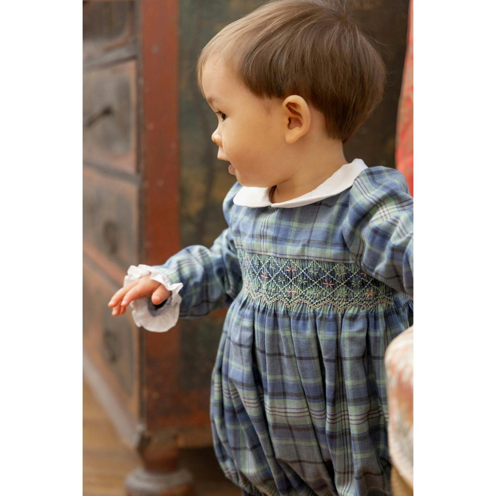 Heidi Blue Tartan Baby Romper