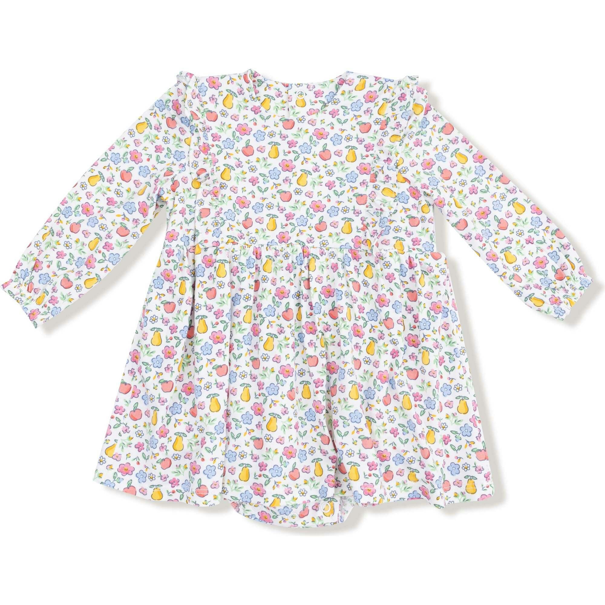 Fall Fruit Floral - Ruffle Long Sleeve Bodysuit Dress