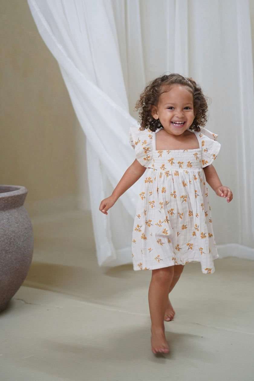 Haven | Organic Muslin Flare Dress | Ecru