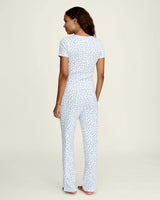 Women's Pointelle Pant in Blue Floral