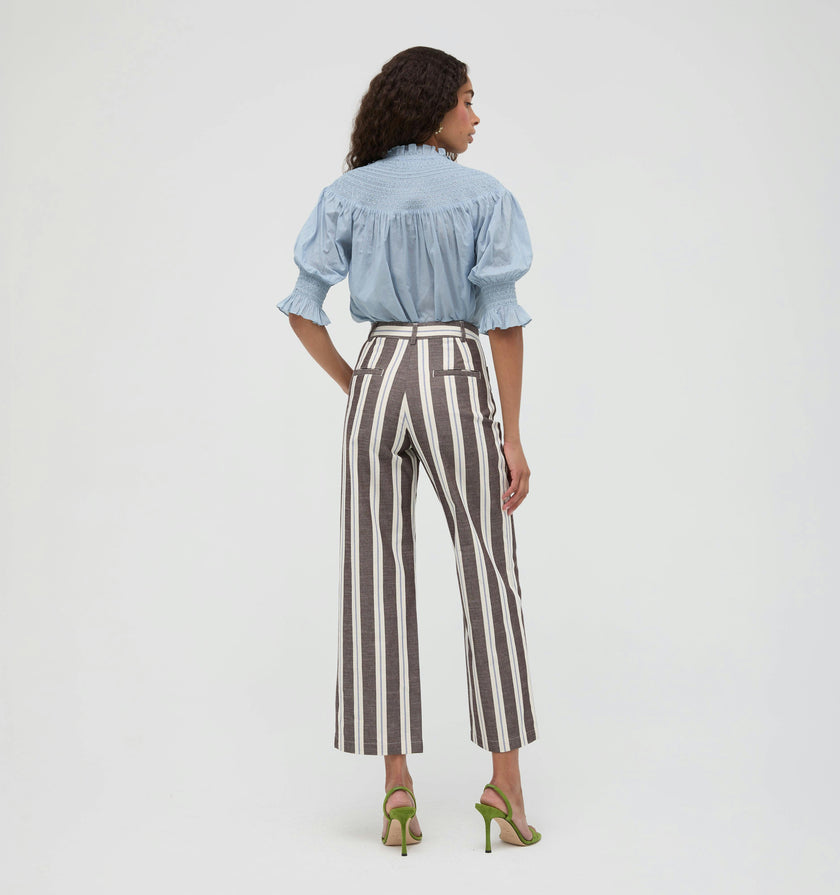 The Mindy Pant -  Coln Ticking Stripe Chocolate