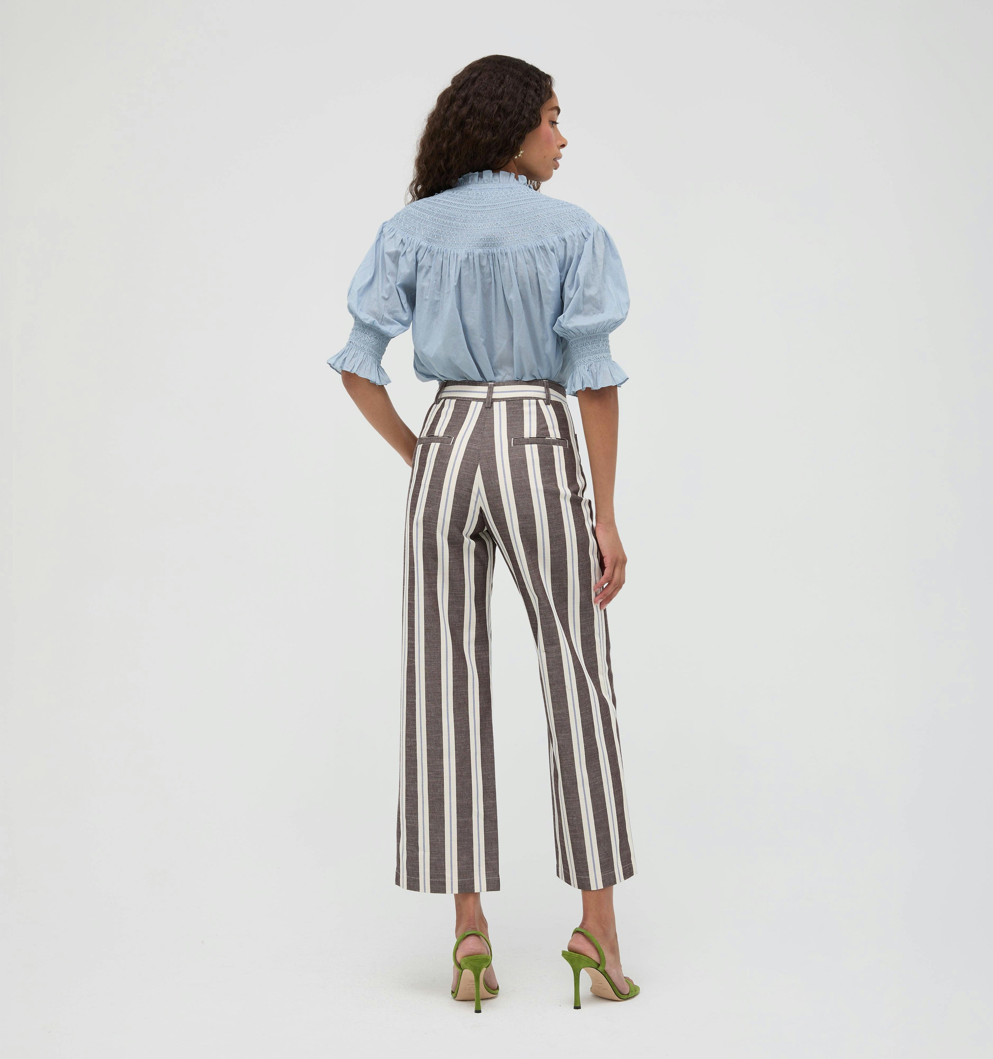 The Mindy Pant -  Coln Ticking Stripe Chocolate