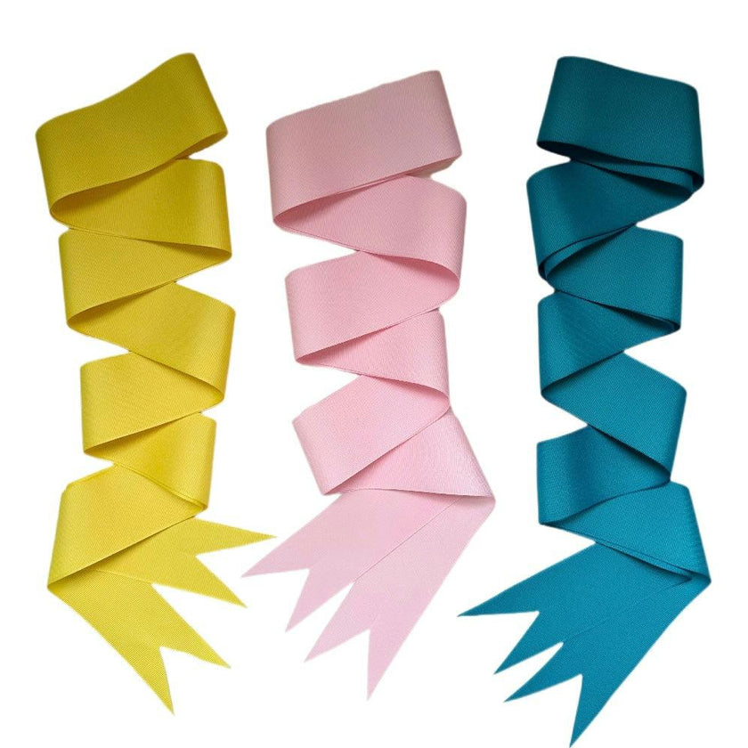 Bright Blue, Pink & Yellow Grosgrain Ribbon Pack - Long