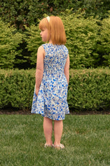 Mini Ana Dress in Ditsy Cobalt Floral