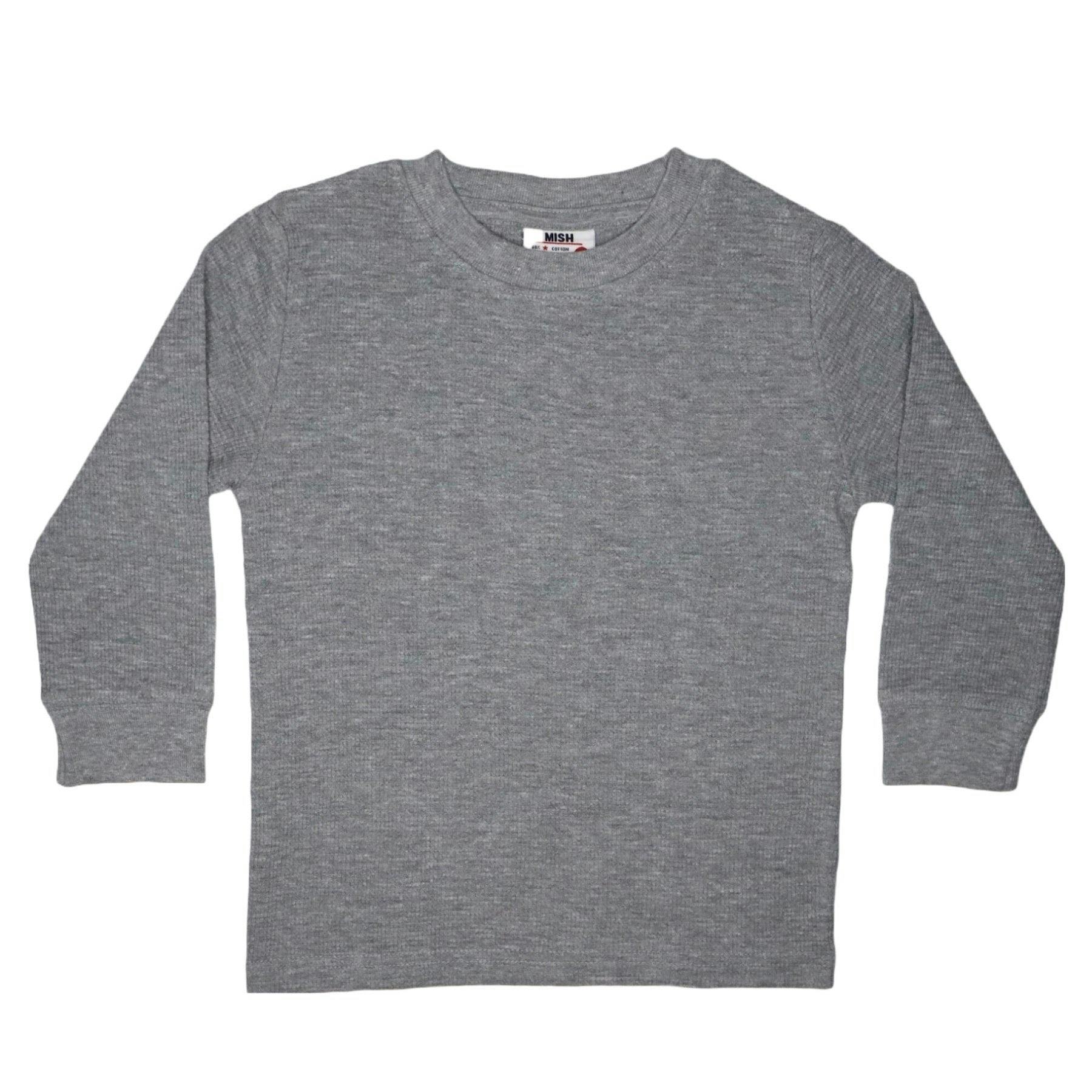 Long Sleeve Solid Thermal Shirt - Heather Grey