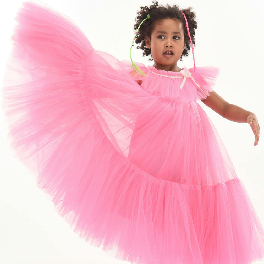 Pink Beckwith Ruffle Dress