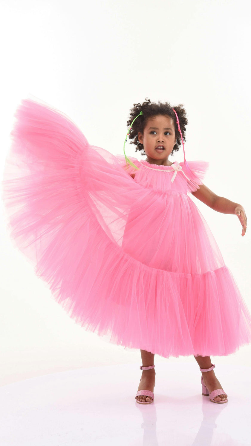 Pink Beckwith Ruffle Dress