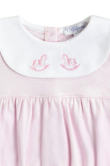 Pink Rocking Horse Embroidered Bubble LS