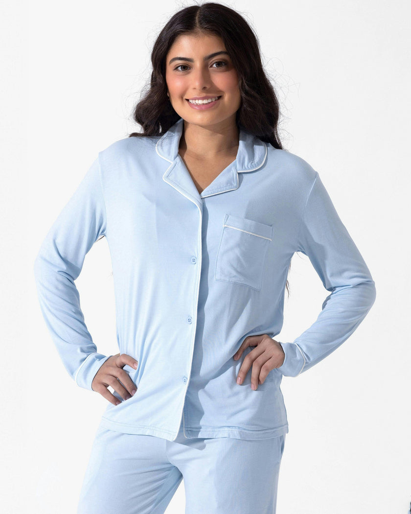 Sky Blue Bamboo Women's Pajama Set