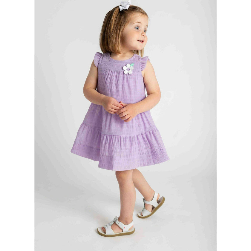 Crinkle Lawn Dress With Flower