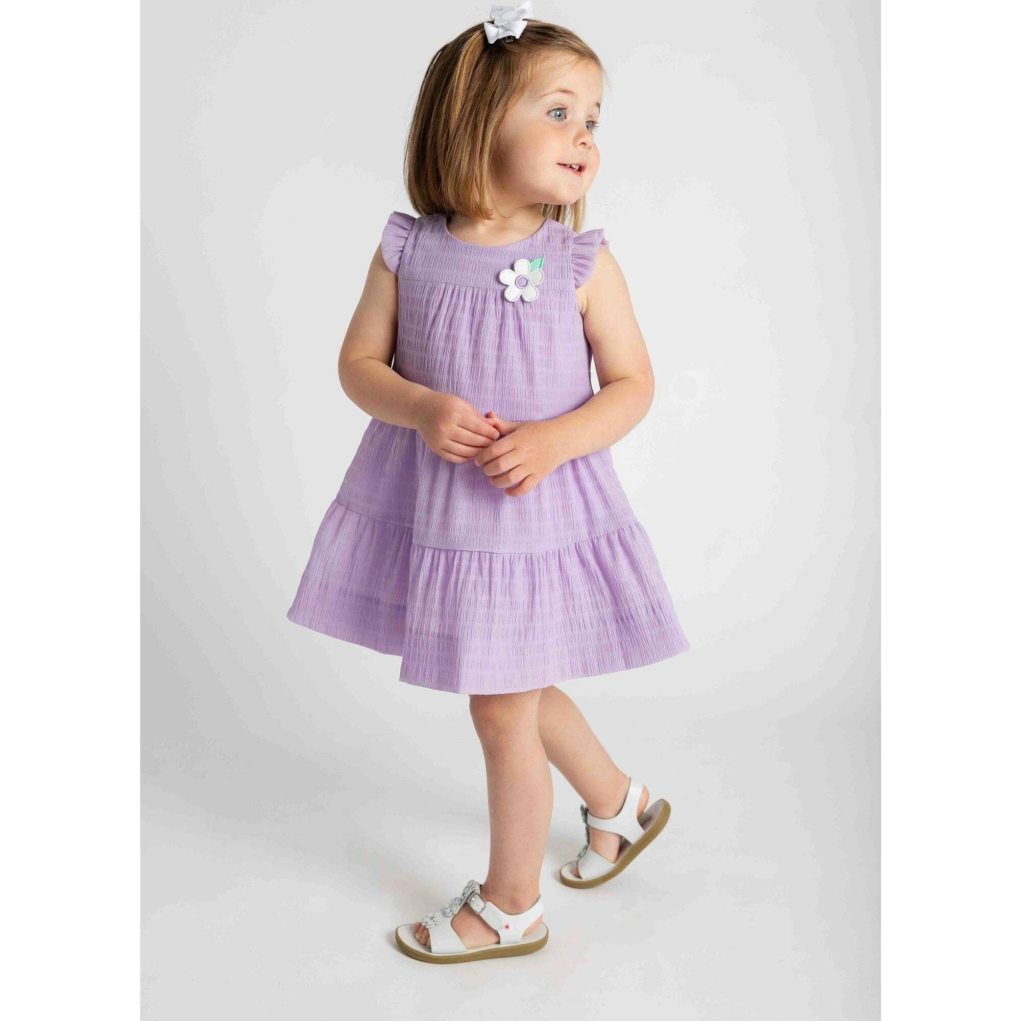 Crinkle Lawn Dress With Flower