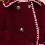 Girls Beck Peacoat - Burgundy