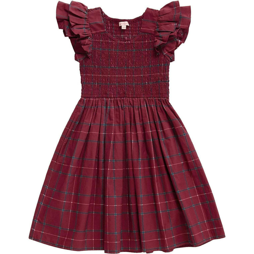 Mini Hattie Dress in Burgundy Plaid