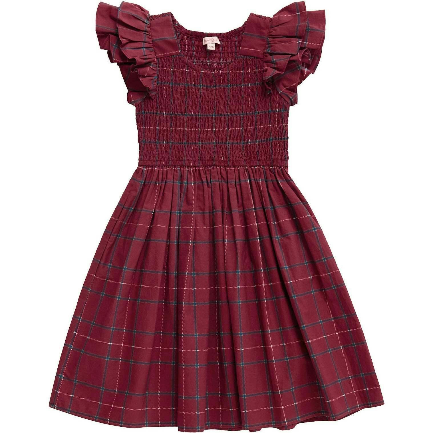 Mini Hattie Dress in Burgundy Plaid