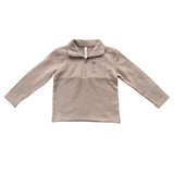 Boys 3/4 Fleece Zip Sweatshirt in Portabella