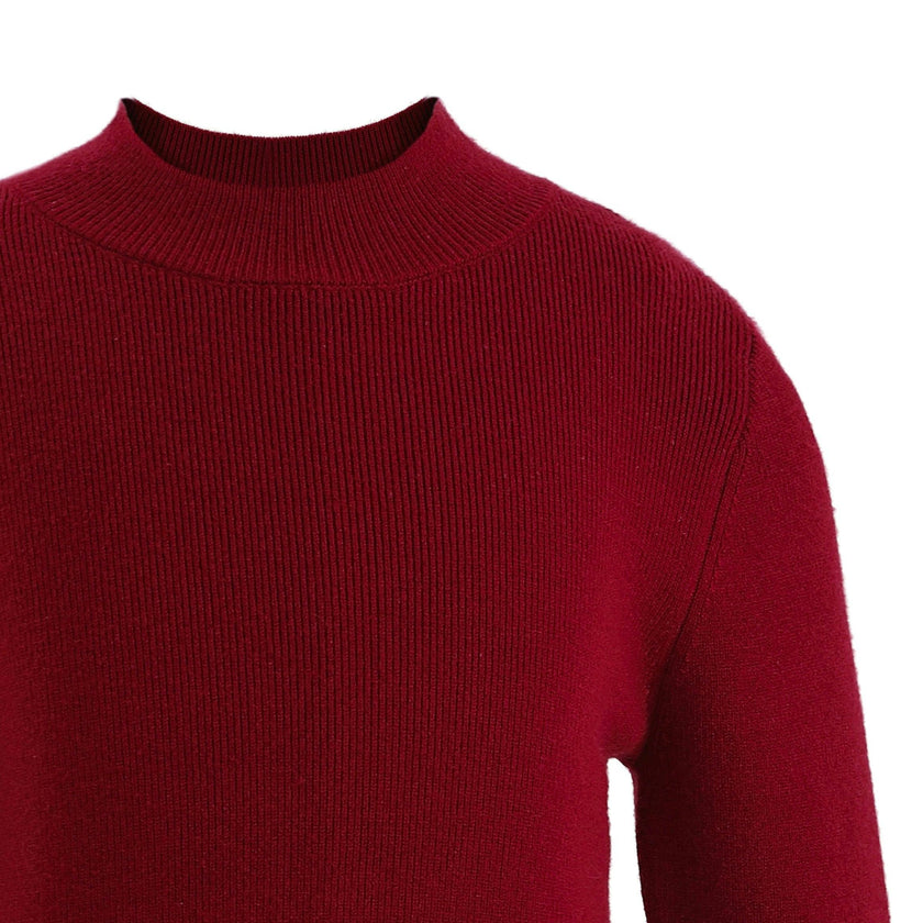 Ruby Red Ruffle-Knit Sweater