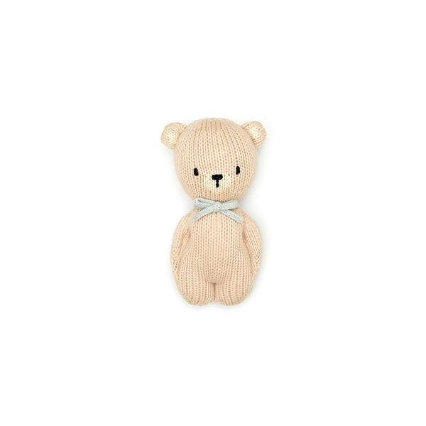 Bear Rattle Light Beige & light blue