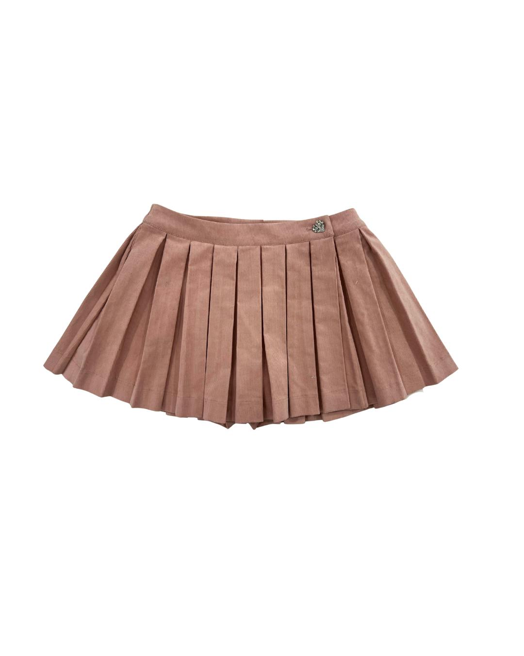 Jane Ballet Pink Corduroy Pleated Skort
