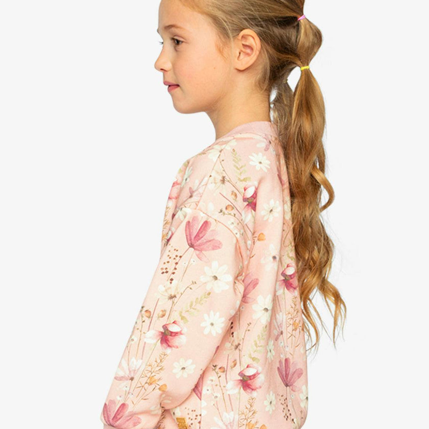 Sweatshirt Pink Printed Flowers