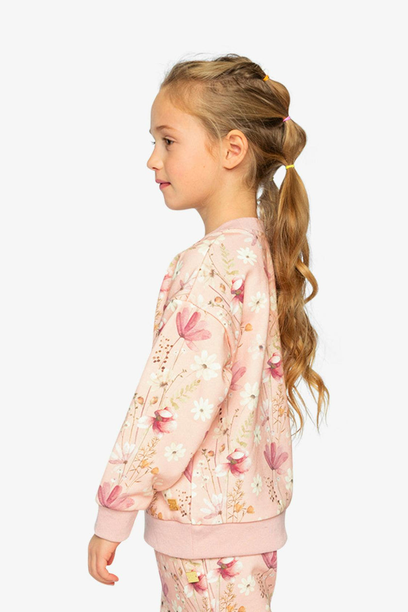 Sweatshirt Pink Printed Flowers