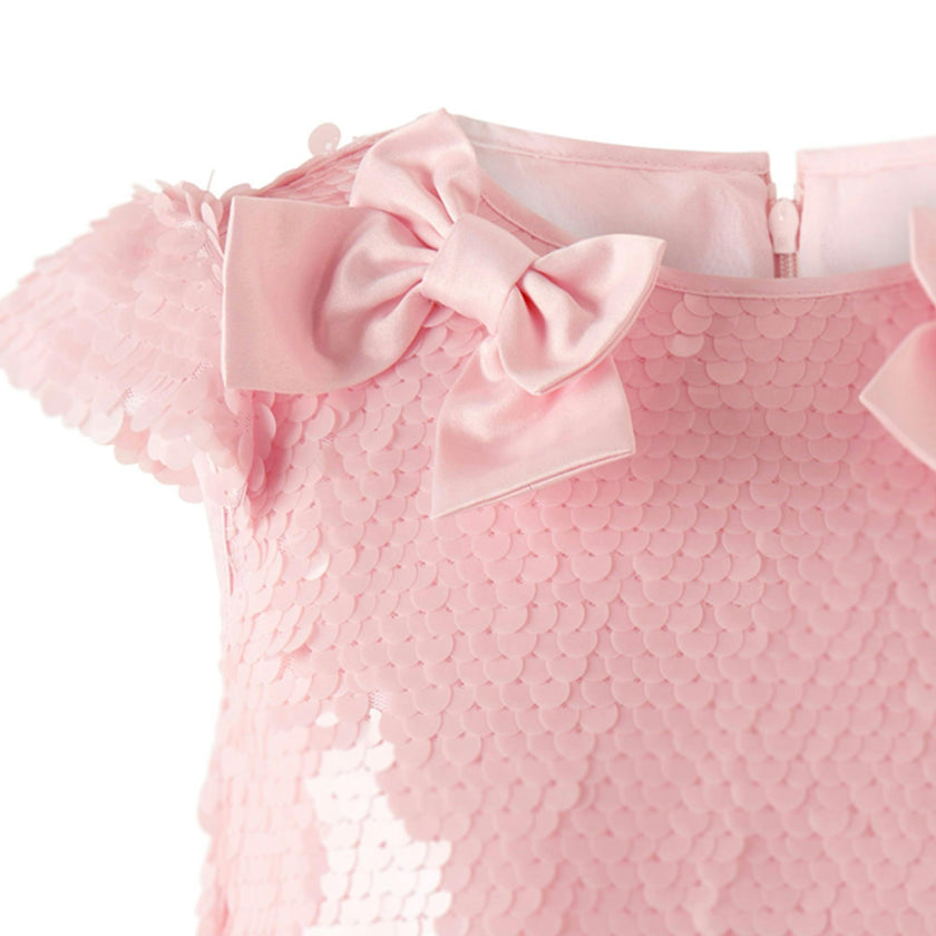 Pink Sequin Bow Dress