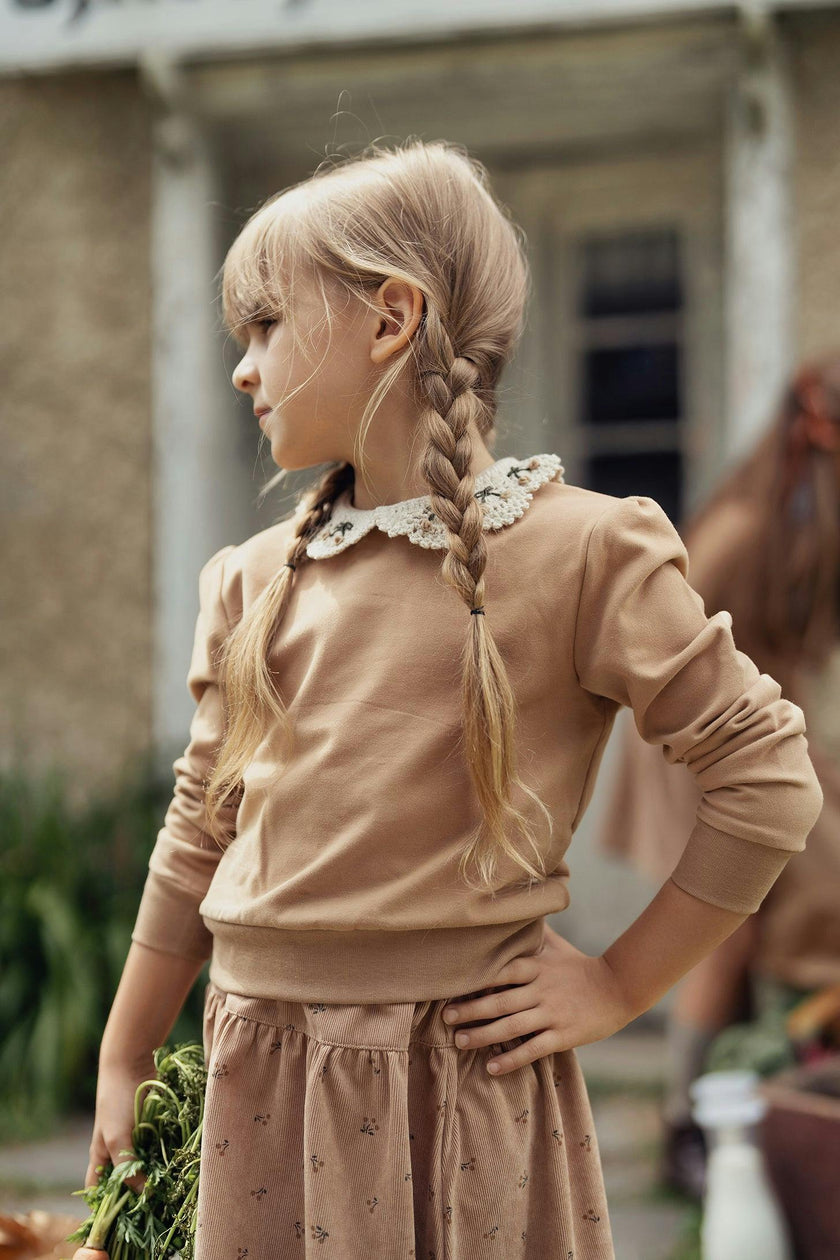 Corduroy Crochet Button Front Skirt and Top Two Piece Set