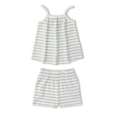 Organic Tank Top & Shorts Set - Fog Stripes