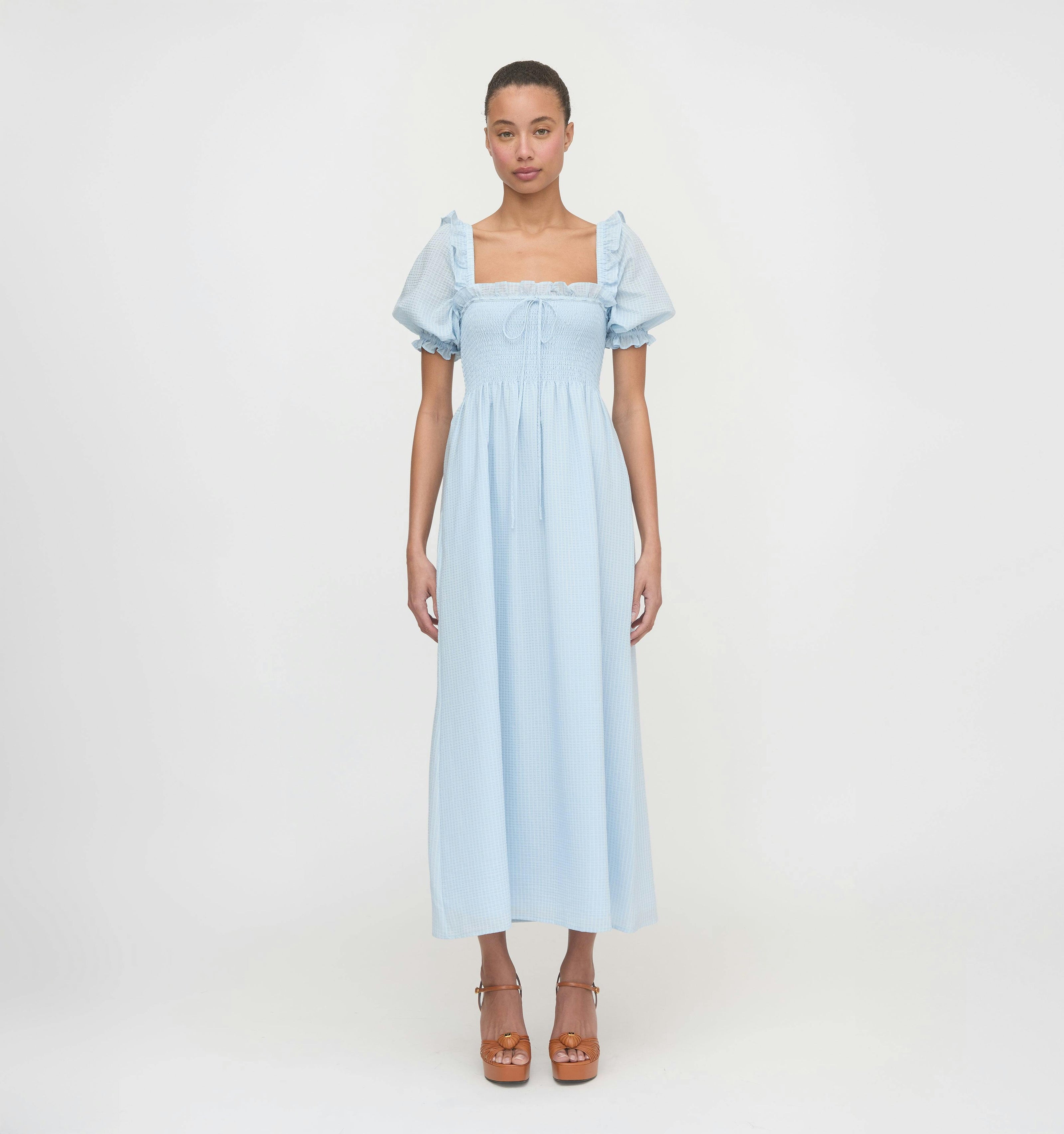 The Scarlett Nap Dress - Pale Blue