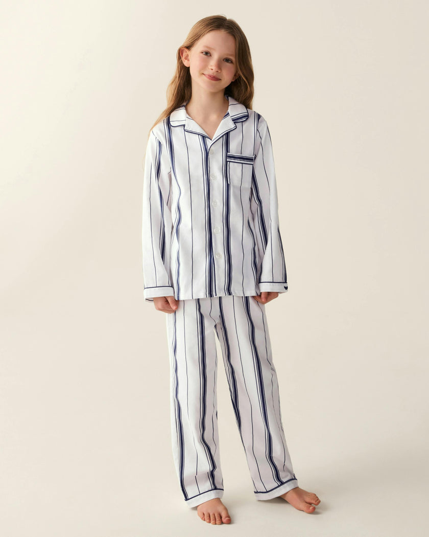 Kid's Twill Pajama Set in Parlor Stripe