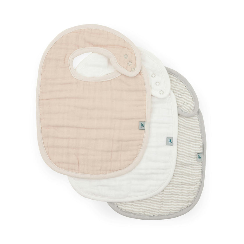 Organic Cotton Muslin Classic Bib 3 Pack - Rosie