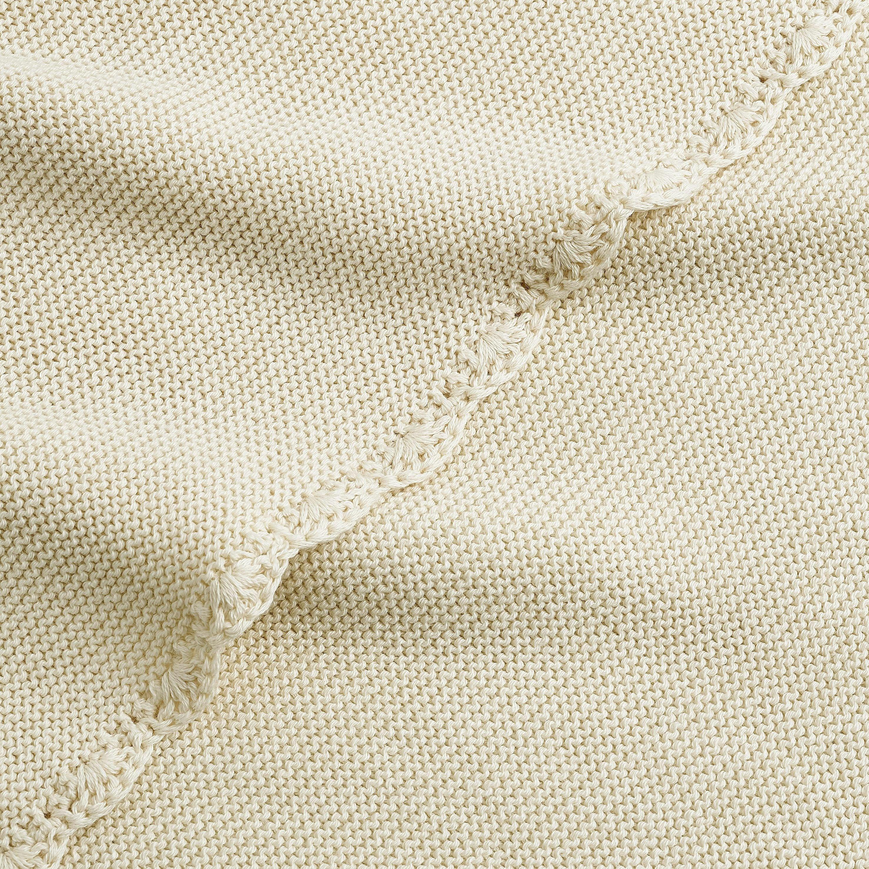 Cotton Knit Blanket, White