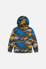 Light Weight Two Piece Chill Snowsuit Grey And Blue Dinosaur Print