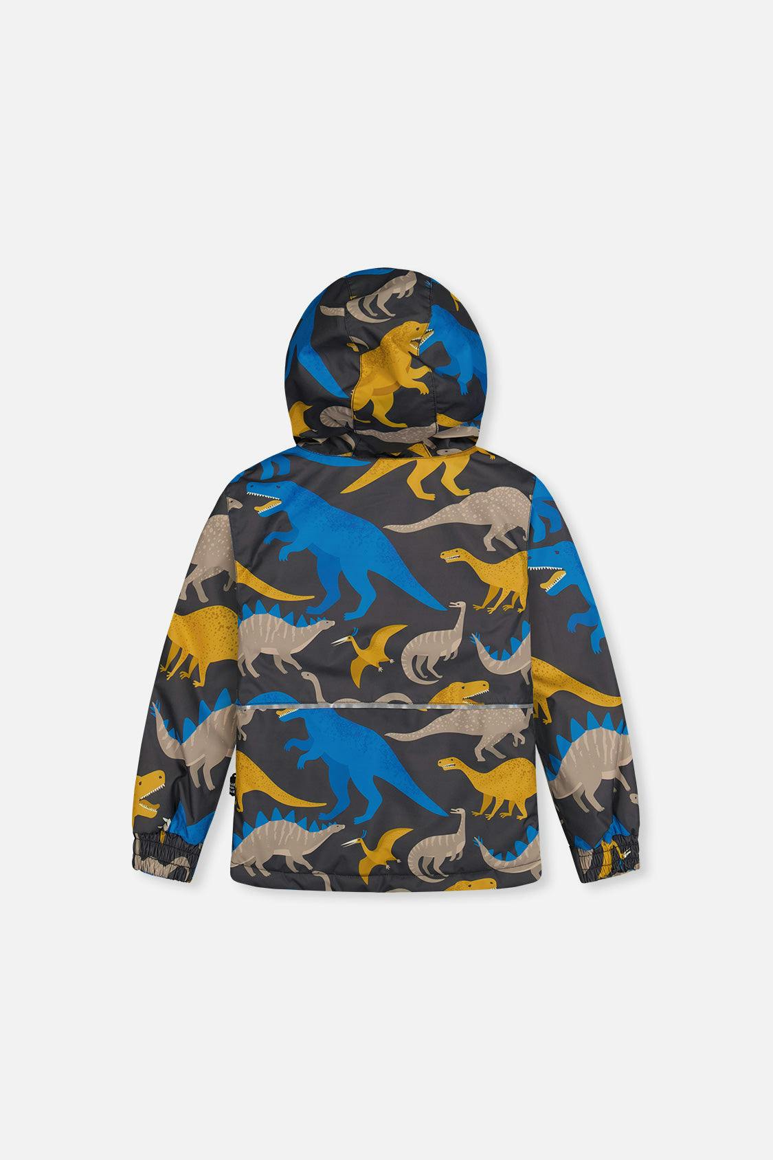 Light Weight Two Piece Chill Snowsuit Grey And Blue Dinosaur Print