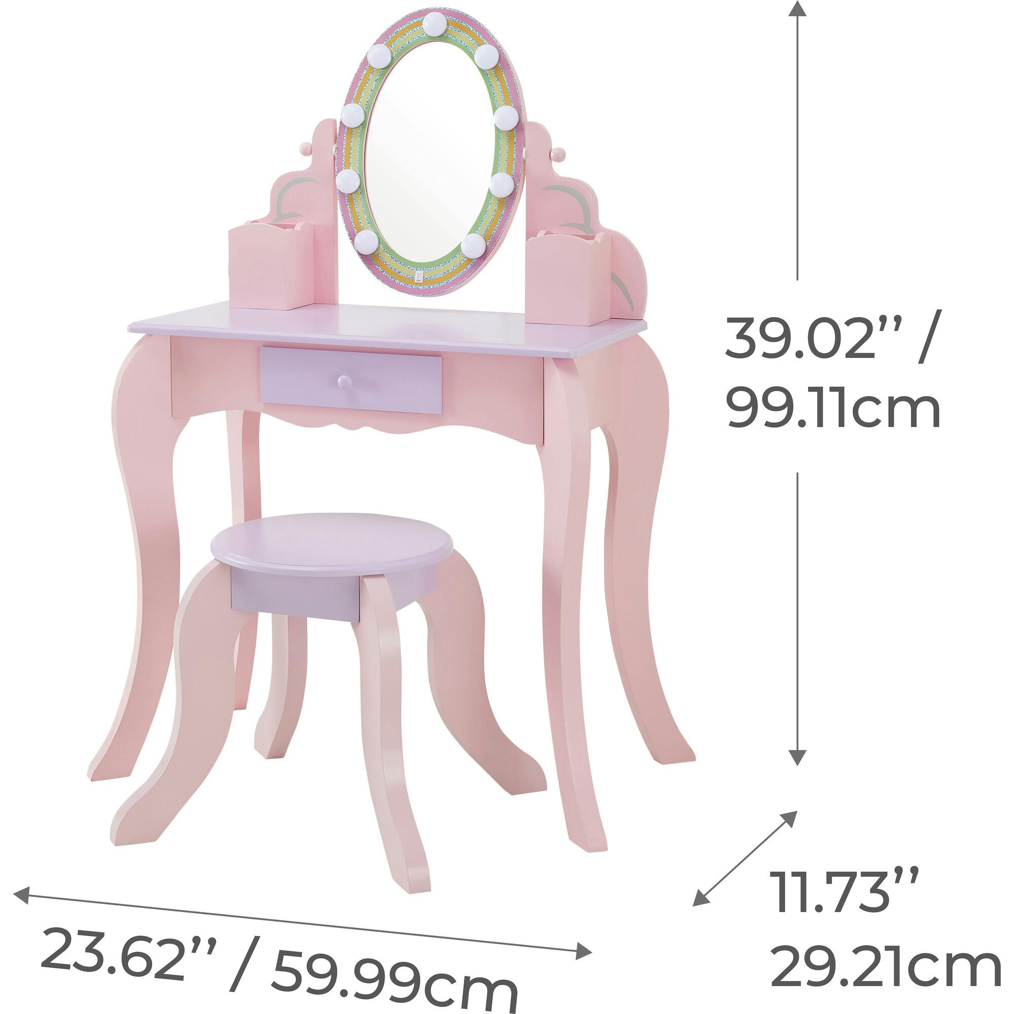 Little Princess Rapunzel Vanity with LED Illuminated Mirror
