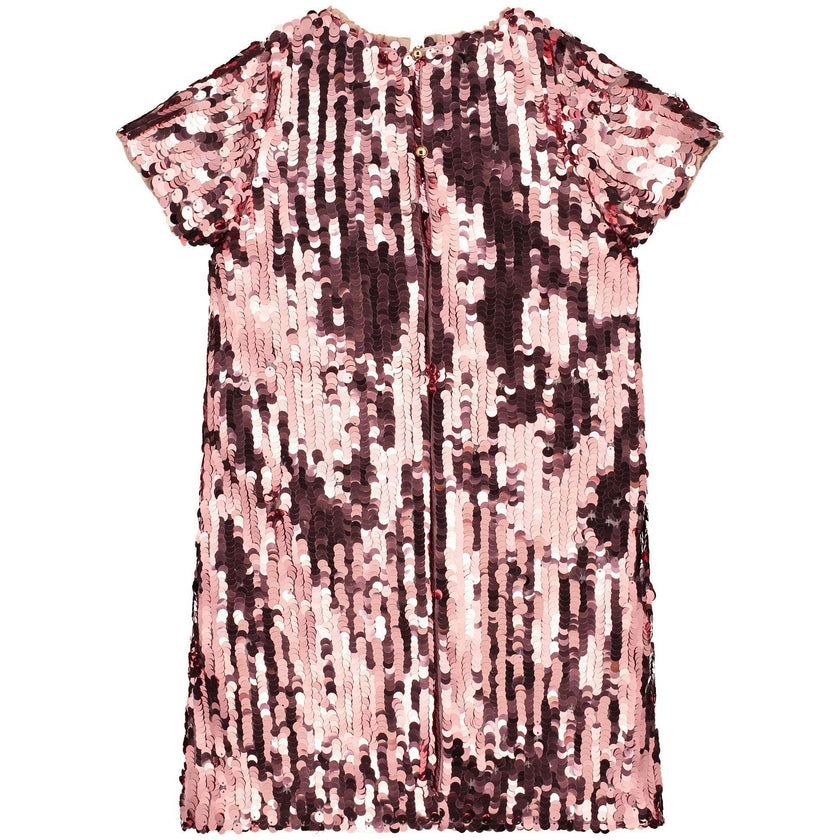 Coco Sequin Girls Party Dress, Blush Pink