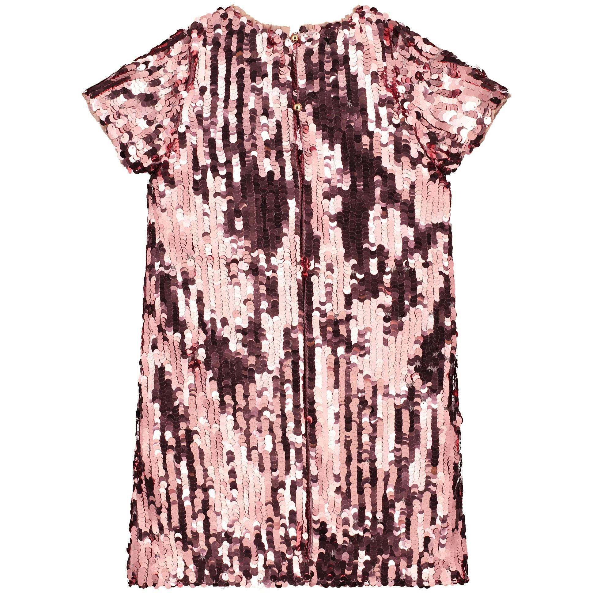 Coco Sequin Girls Party Dress, Blush Pink