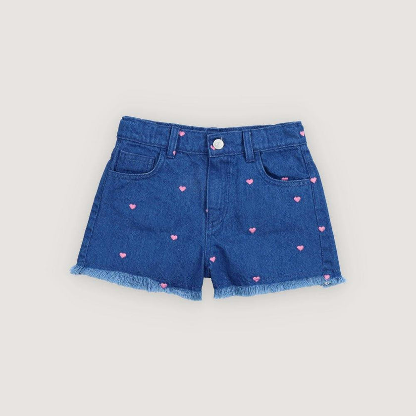 Lys Short Hearts Light Denim