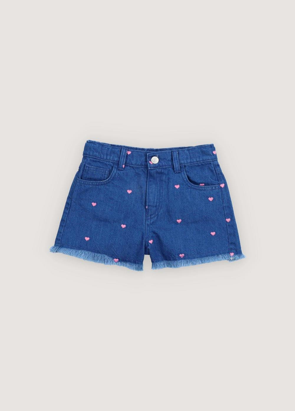 Lys Short Hearts Light Denim