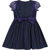Camelia Navy Cotton Smocked Dress