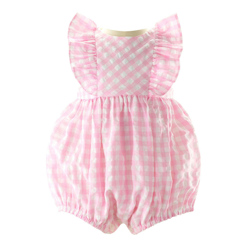 Check Ruffle Babysuit