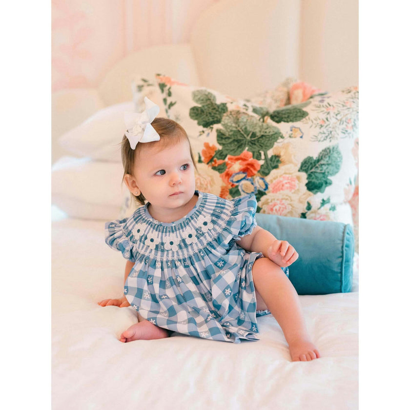 Daisy Gingham Smocked Diaper Cover Set (FINAL SALE)