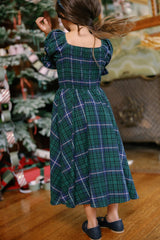 Mini Teagan Dress in Emerald Plaid