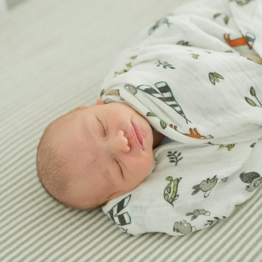 Cotton Muslin Swaddle Blanket - Forest Friends