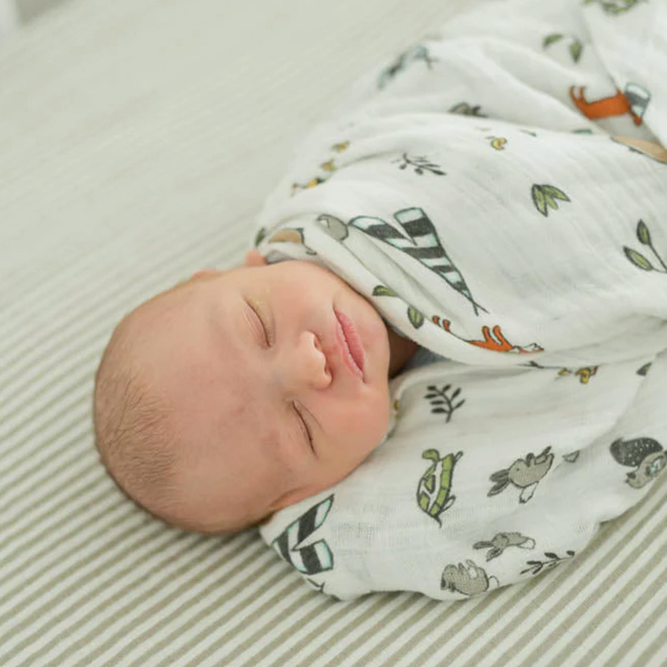 Cotton Muslin Swaddle Blanket - Forest Friends