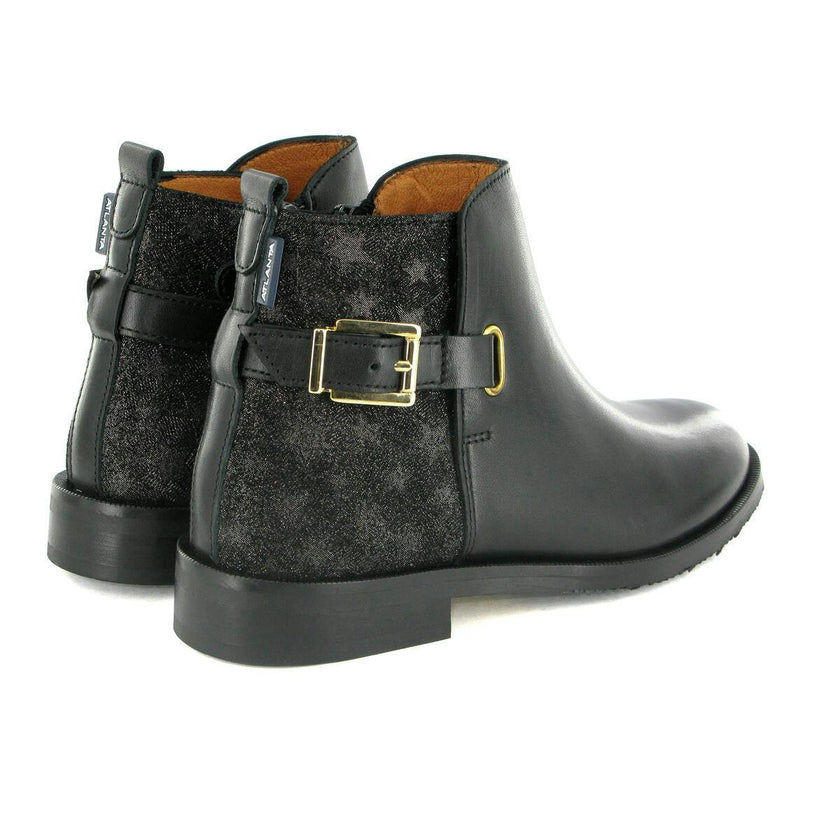 Smooth Leather Boots, Black