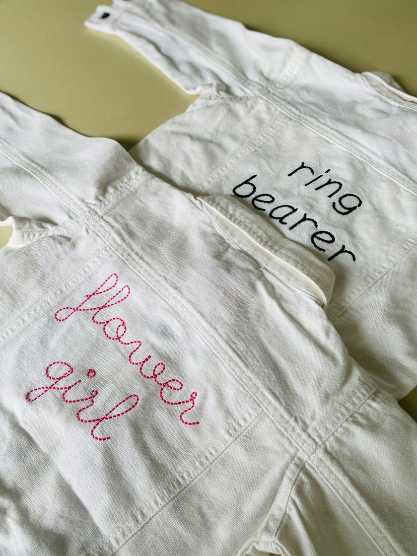 flower girl White Denim Jacket