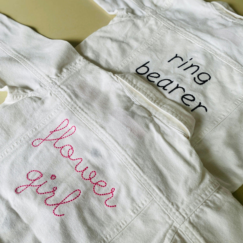 Baby + Kids "ring bearer" White Denim Jacket