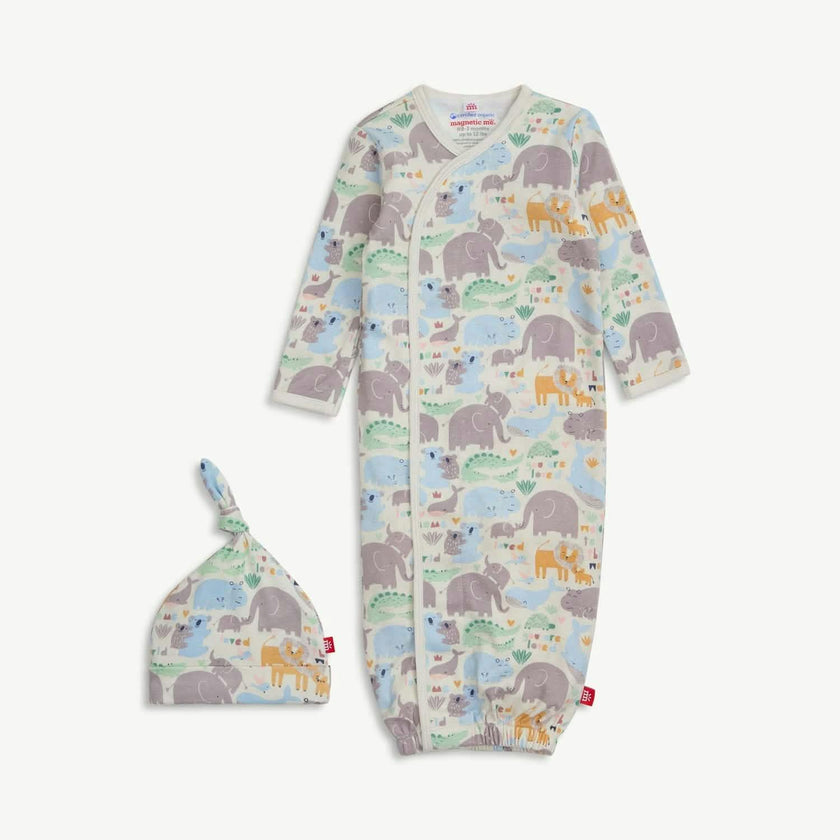 Magnetic Open Bottom Gown & Hat Set